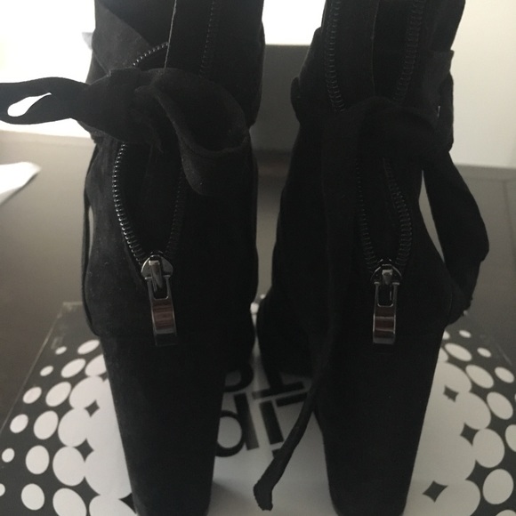 New: 2 Lips Too - Faux suede peep toe booties. - Picture 5 of 7